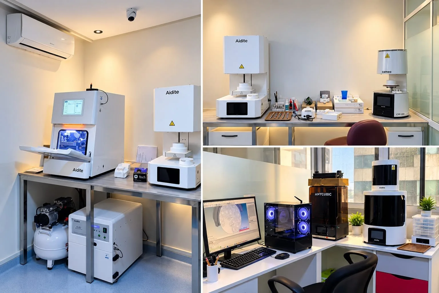 Équipements du laboratoire dentaire de la Clinique Saada à Rabat